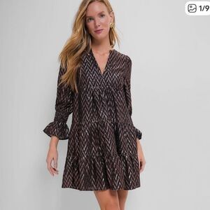 NWT POMANDER PLACE Metallic Ikat Kenzo Dress XL